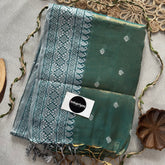 Indupriyaa C Green Butti Handloom Raga Tissue Saree